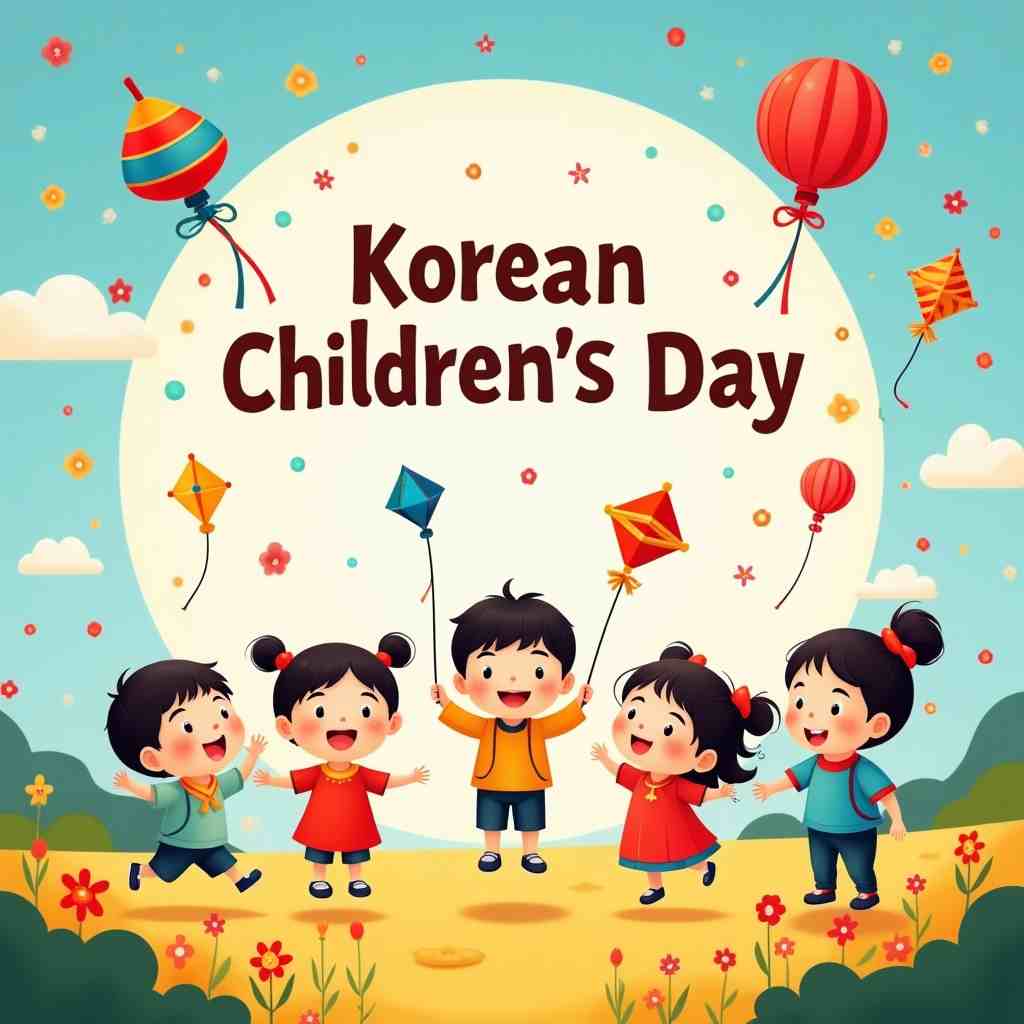 Korean Children's Day cartoon vector graphics design